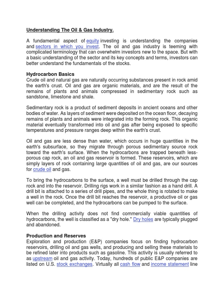Overview of the Oil & Gas Industry | PDF | Barrel (Unit) | Petroleum