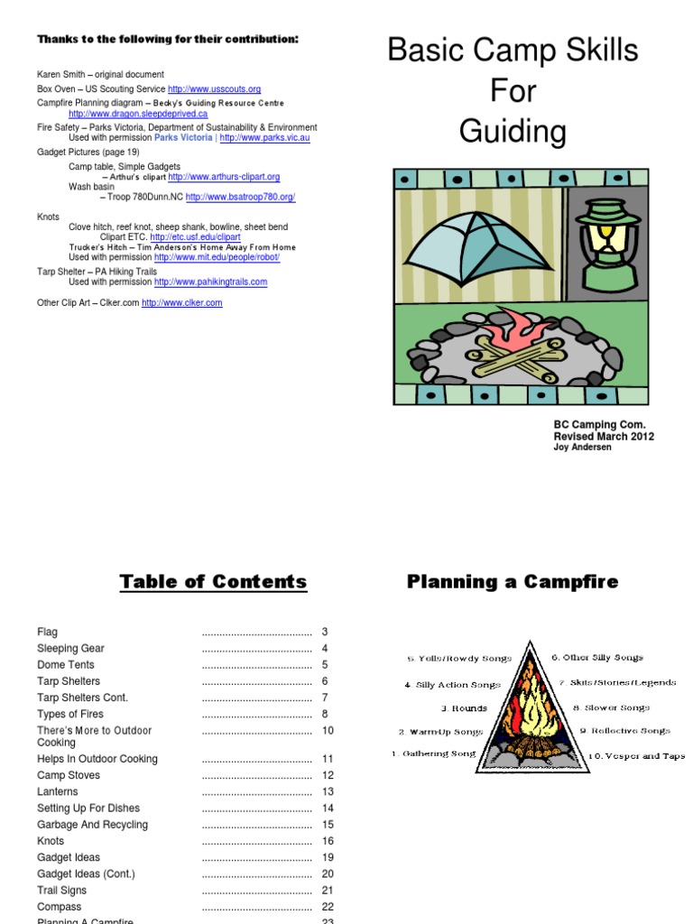 Basic Camping Skills Guide | PDF | Knot | Tent