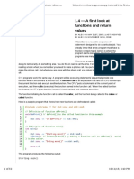 Functions and Return Value