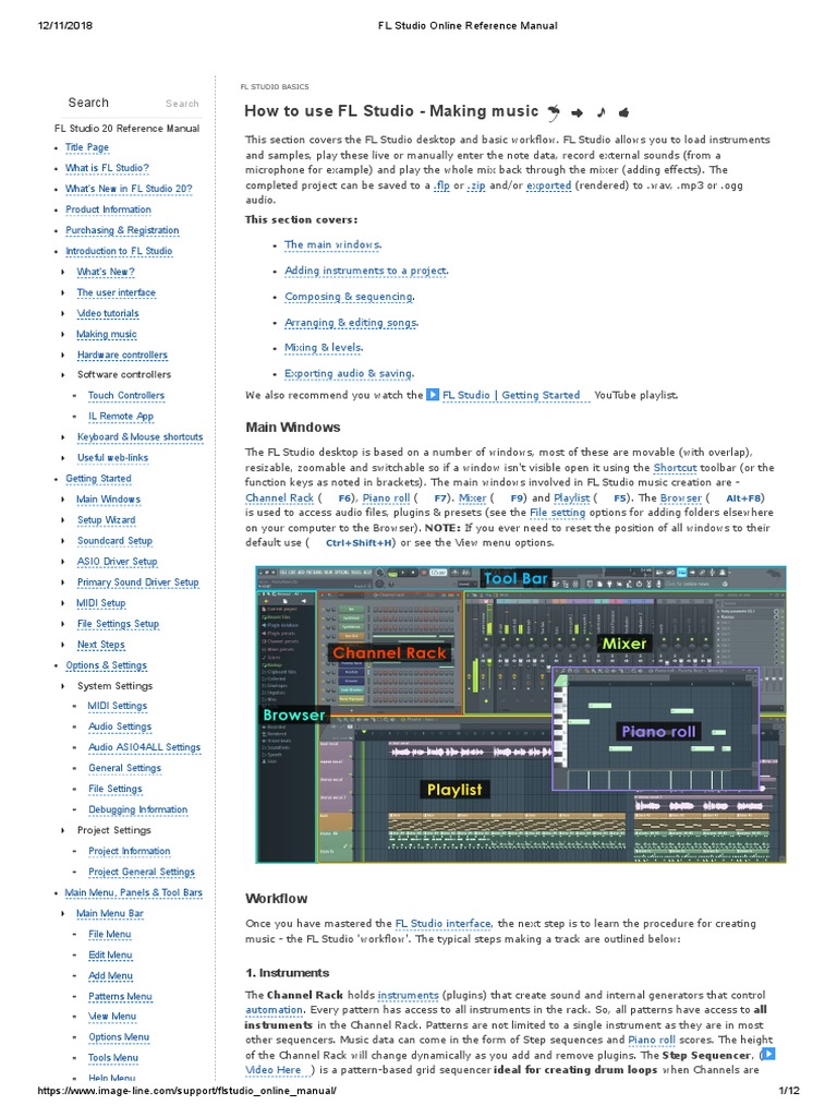 FL Studio Online Reference Manual | PDF | Synthesizer | Audio.