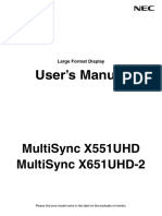 User'S Manual: Multisync X551Uhd Multisync X651Uhd-2