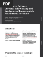 Cerebral Salt Wasting vs Syndrome of Inappropriate Antidiuretik Hormone