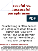 Successful vs. Unsuccessful Paraphrases