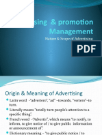 Advertising & Promotion Management: Nature & Scope of Advertising