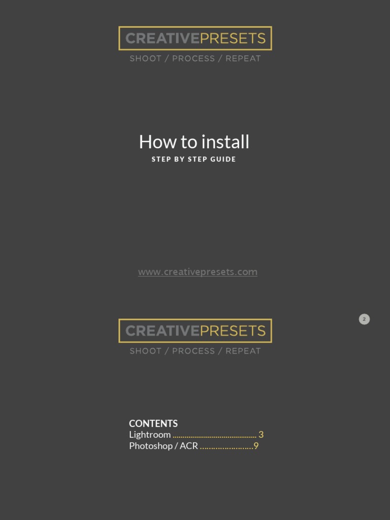 Preset Installation Guide | PDF