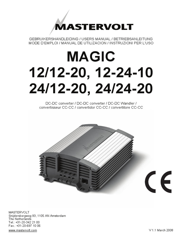 Manual Mastervolt Magic 12 12-20 | PDF | Components | Electrical Equipment