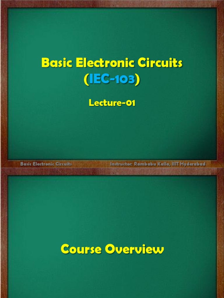 Basic Electronic Circuits : Lecture-01 | PDF | Discrete Time And ...