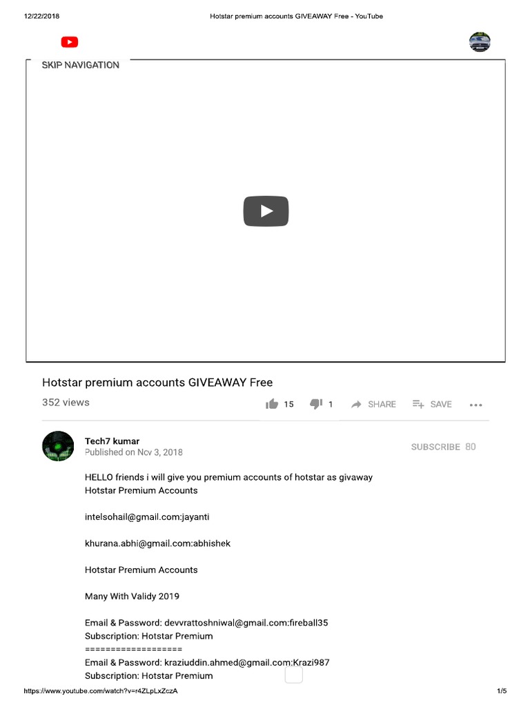 Hotstar Accounts PDF
