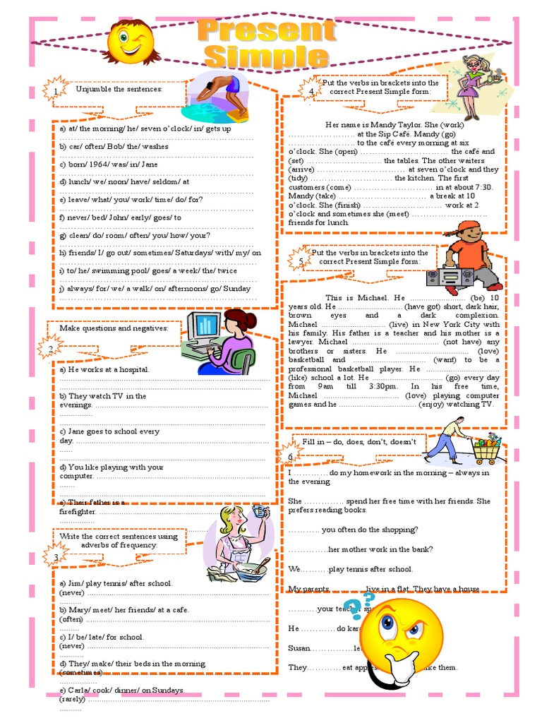 Present Simple Exercises Grammar Drills 1510 | PDF
