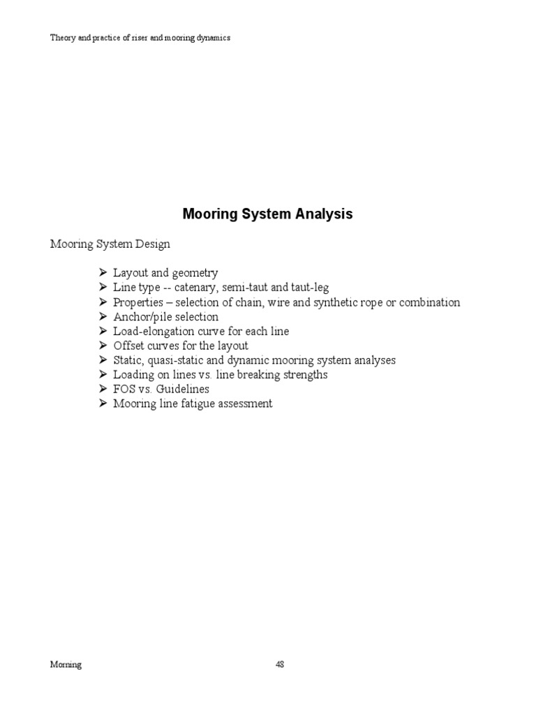 Mooring System Design and Analysis | PDF | Fatigue (Material ...