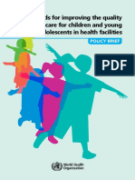 Standards For Improving The Quality of Care For Children and Young Adolescents in Health Facilities - Policy Brief