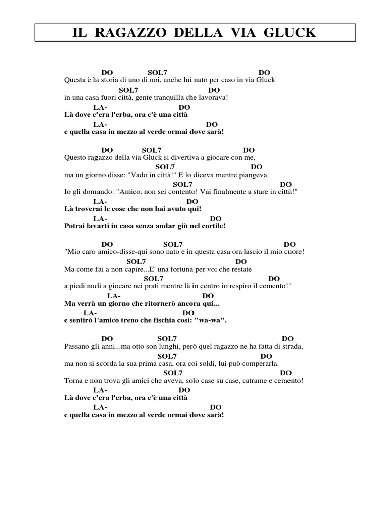 canzoni chitarra con accordi