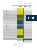 Calculo Aproximado de Salario Nomina: DIA Novedad HED 1,25 HEN 1,75