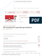 DP Transmitter Dry Leg & Wet Leg Calculations Instrumentation Tools