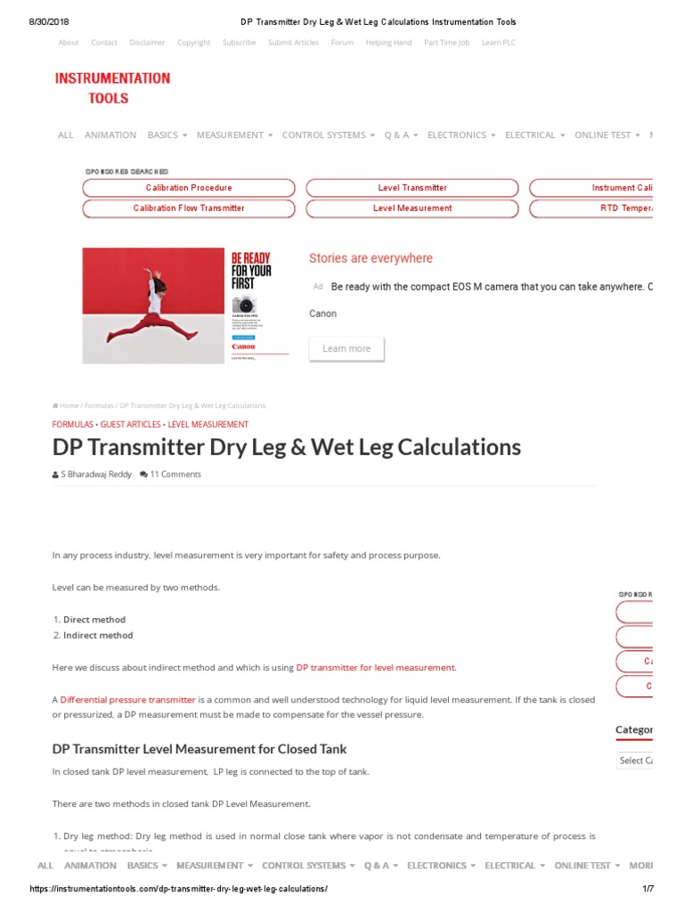 DP Transmitter Dry Leg & Wet Leg Calculations Stories are everywhere