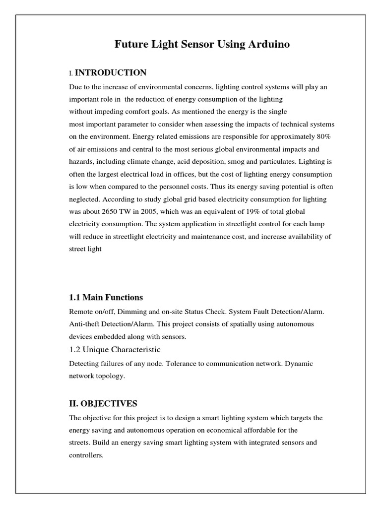 Intelligent Street Lighting System Using GSM PDF Street Light