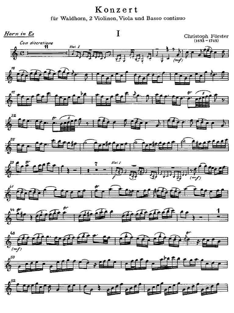 electrodo Ceder Pef Horn Concerto (Horn Part) (Förster) | PDF