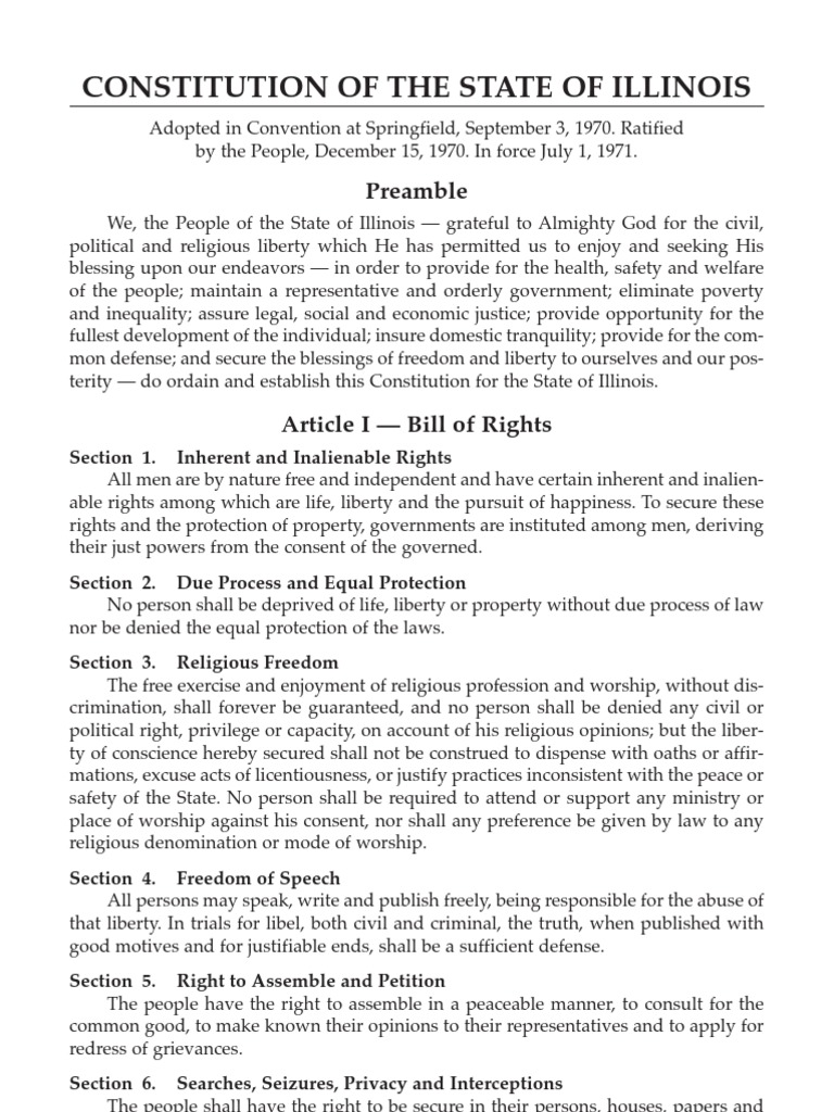 Illinois Constitution Supreme Courts United States House Of