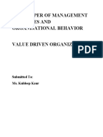 Term Paper of Management Practices and Organisational Behavior