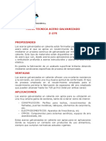 Ficha Tecnica Acero Galvanizado PDF