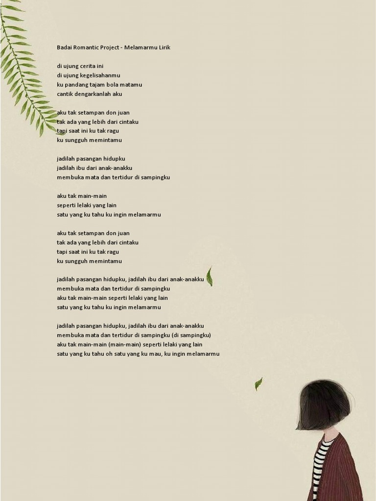 Jadilah Pasangan Hidupku Jadilah Ibu Dari Anak Anakku