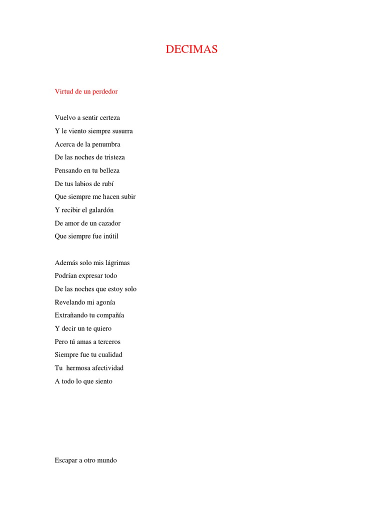Poemas de Amor y Desilusión | PDF