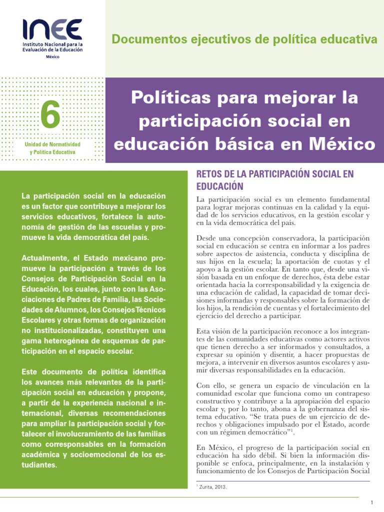 Mejora de la Participación Social Escolar | PDF | Educación primaria ...