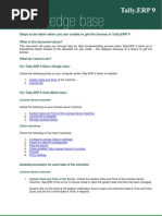 License Issues in Tally - Erp 9