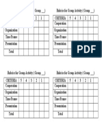 Rubrics For Group Activity