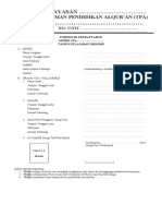 Contoh Format Formulir Pendaftaran TPA