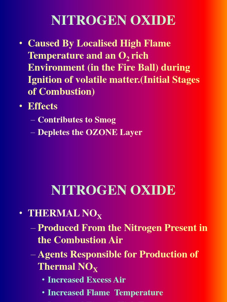 Nitrogen Oxide Caused by Localised High Flame PDF N Ox Combustion