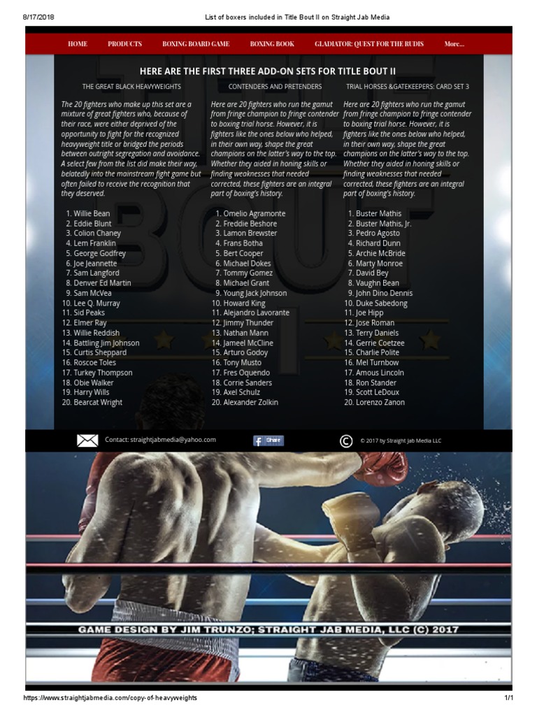 List of Add-On Boxers in Title Bout II | PDF | Heavyweight Boxers | Boxers