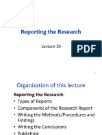 Lecture10 Reporting the Research Chap10