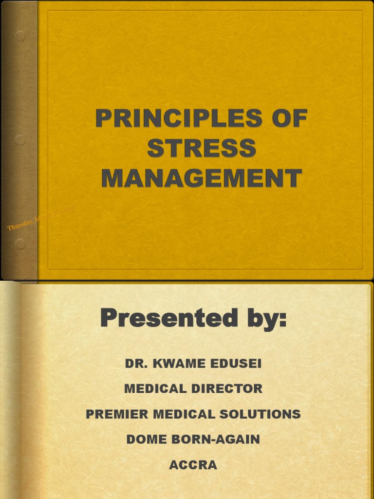 Principles of Stress Management PDF Coping (Psychology) Stress