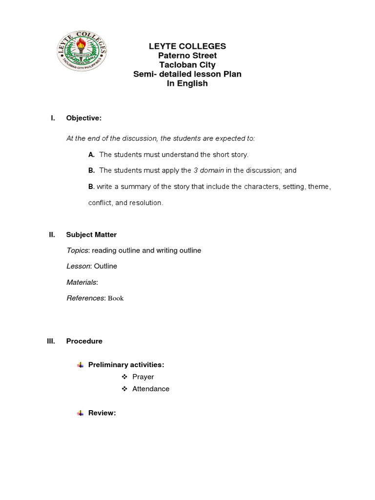 Lesson Plan Reading and Writing PDF Lesson Plan Learning