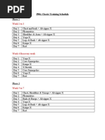 Week 1 To 3: P90x Classic Training Schedule