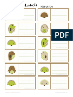 School Label Hedgehog PDF