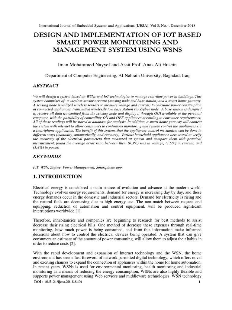Design and Implementation of Iot Based Smart Power Monitoring and ...