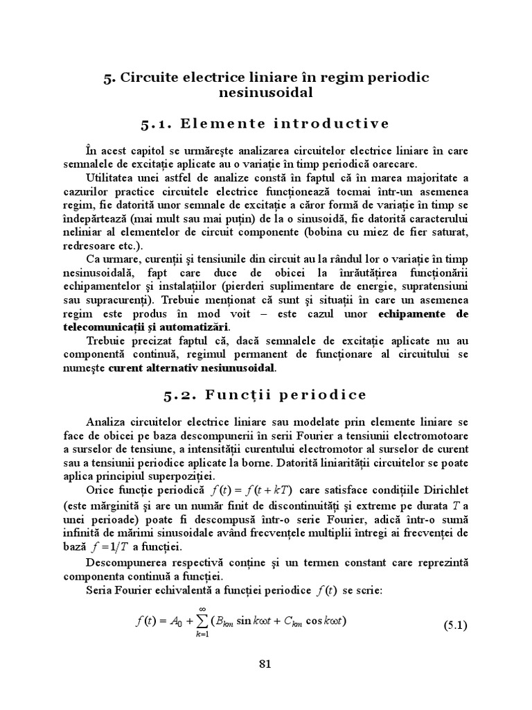 Circuite in Regim Periodic Nesinusoidal PDF | PDF