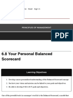 Personal Balanced Scorecard – Principles of Management