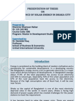 Presentation of Thesis ON Prevalence of Solar Energy in Dhaka City