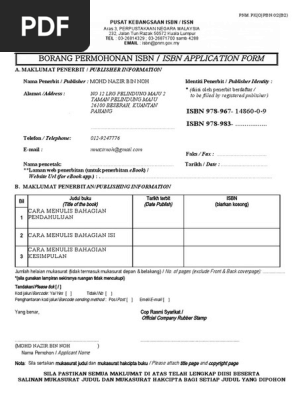 Borang Permohonan E Isbn Pdf