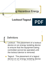 Controlling Hazardous Energy: Lockout/Tagout