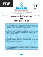 NEET 2018 Aakash Solution Code EE