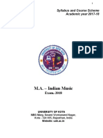 M.A. - Indian Music: Syllabus and Course Scheme Academic Year 2017-18