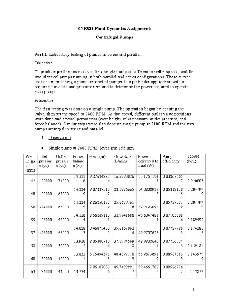 Pumps in Series and Parallel | PDF | Pump | Gas Technologies