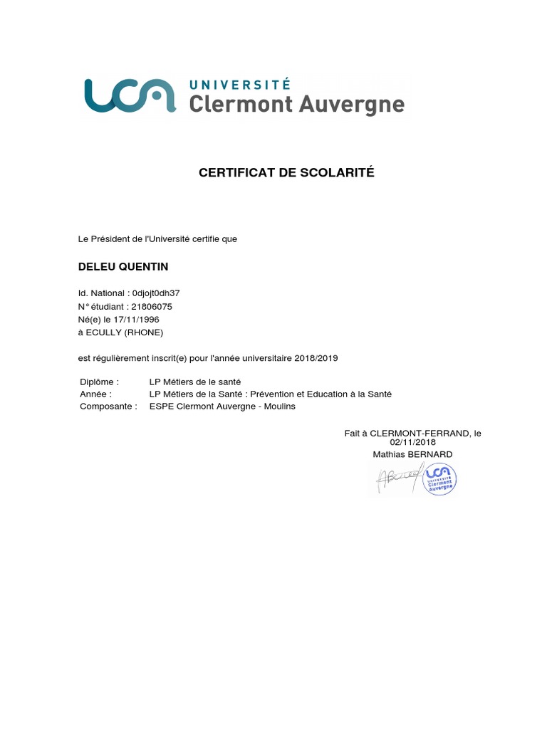 Justificatif De Scolarite _ Ou Demander Certificat De Scolarité – WMCKD