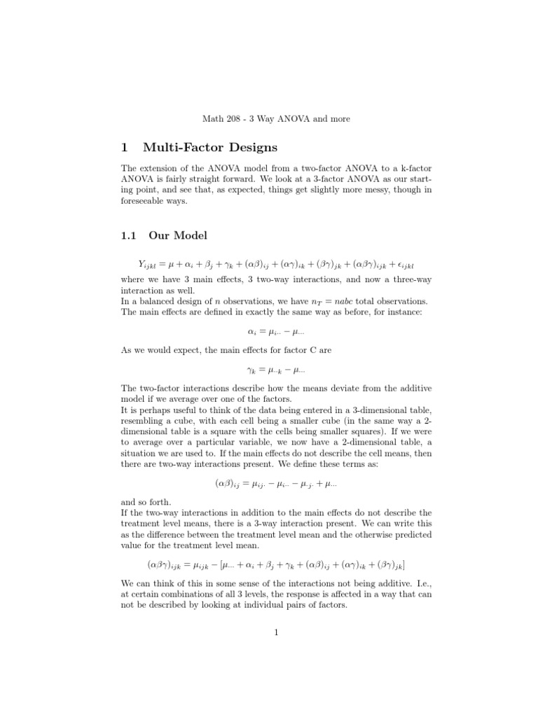 3-Way ANOVA Analysis and Techniques | PDF | F Test | Analysis Of Variance