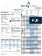 Pretesting Calendar 2019