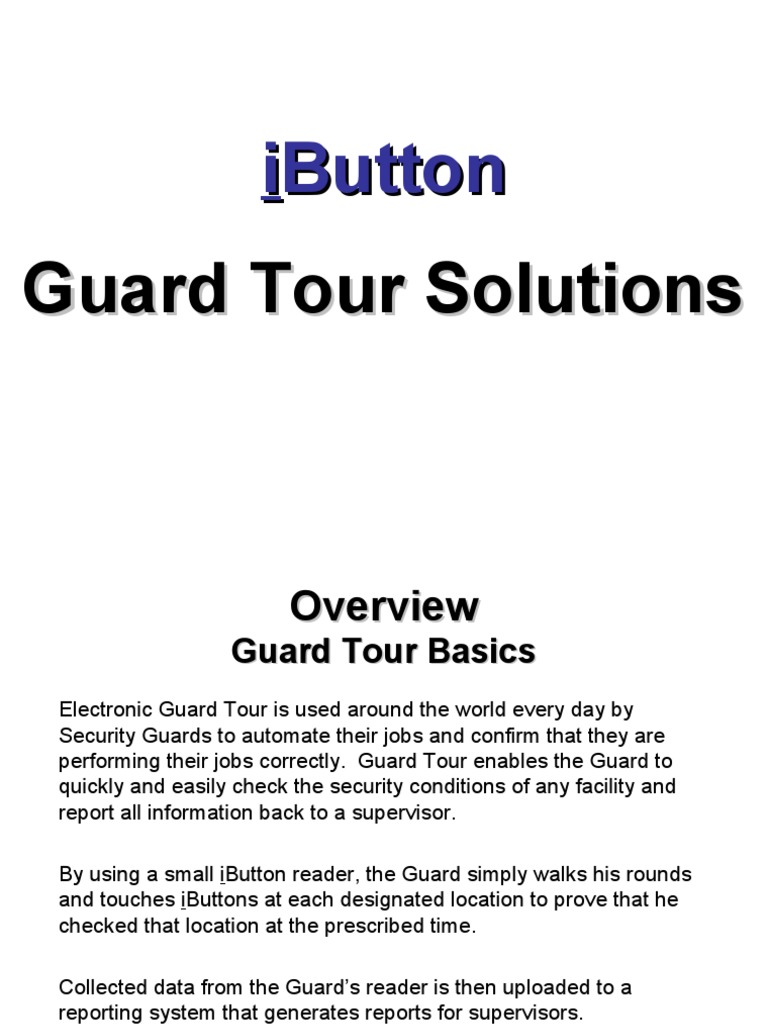 I Button Guard Tour Solutions | PDF | Radio Frequency Identification ...